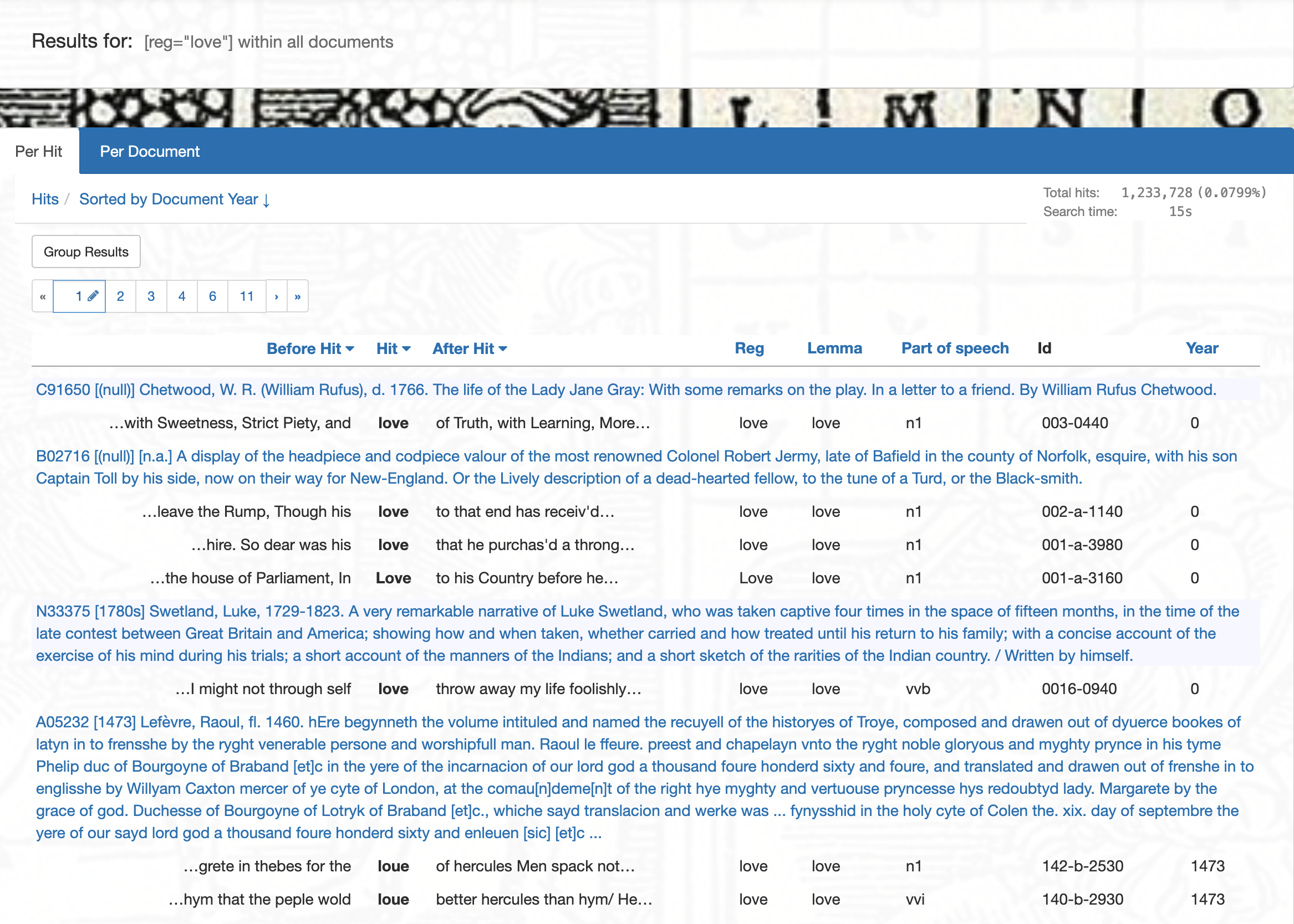 Corpus Search screenshot