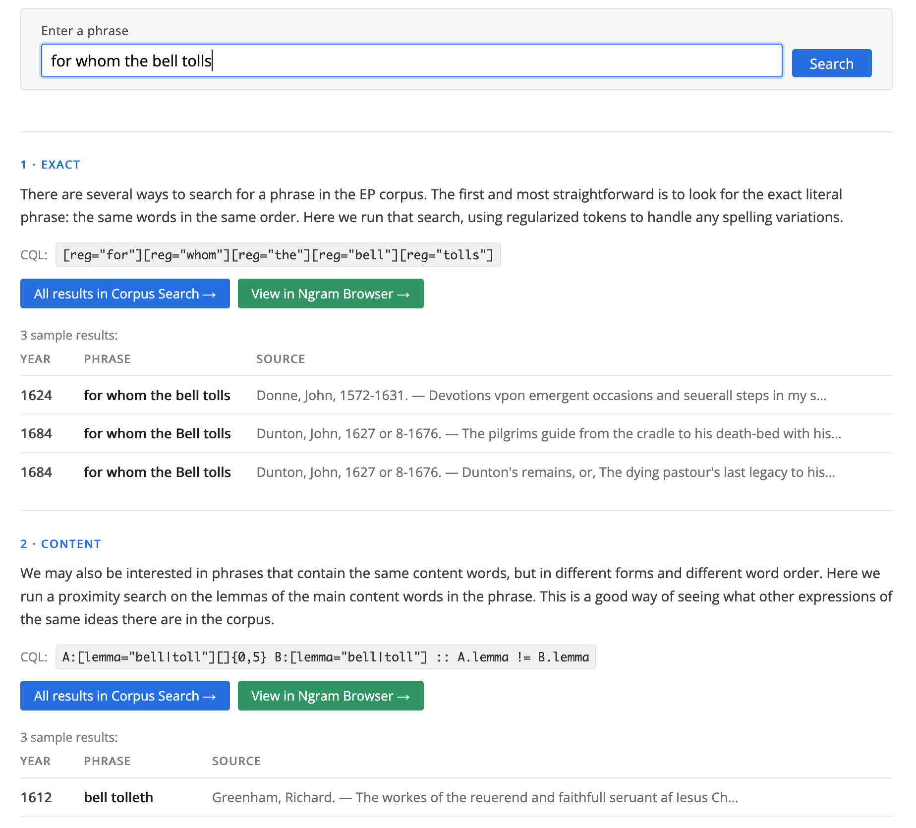 Phrase Search screenshot